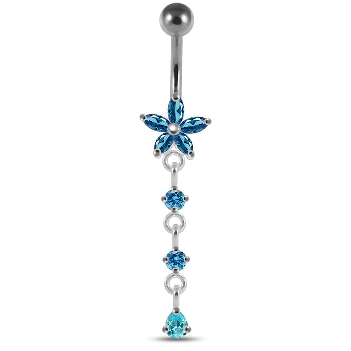 Dangling Flower Navel Belly Body Jewelry - Monster Piercing