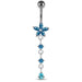 Dangling Flower Navel Belly Body Jewelry - Monster Piercing