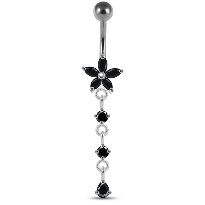 Dangling Flower Navel Belly Body Jewelry - Monster Piercing