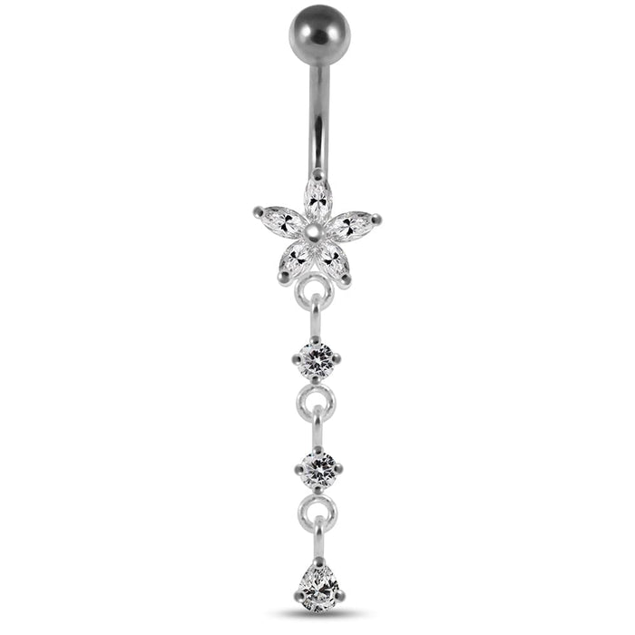 Dangling Flower Navel Belly Body Jewelry - Monster Piercing