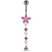 Dangling Flower Navel Belly Body Jewelry - Monster Piercing