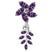 Moving Jeweled Flower Designed Belly Button Ring - Monster Piercing