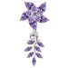 Moving Jeweled Flower Designed Belly Button Ring - Monster Piercing