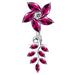 Moving Jeweled Flower Designed Belly Button Ring - Monster Piercing