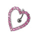 Moving Jeweled Heart Shaped Belly Ring - Monster Piercing