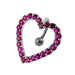 Moving Jeweled Heart Shaped Belly Ring - Monster Piercing