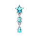 Dangling Fancy Star Jeweled Navel Button Ring - Monster Piercing