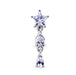 Dangling Fancy Star Jeweled Navel Button Ring - Monster Piercing