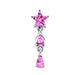 Dangling Fancy Star Jeweled Navel Button Ring - Monster Piercing