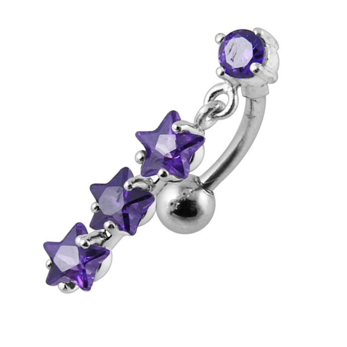 Moving Fancy Jeweled SS Navel Ring - Monster Piercing