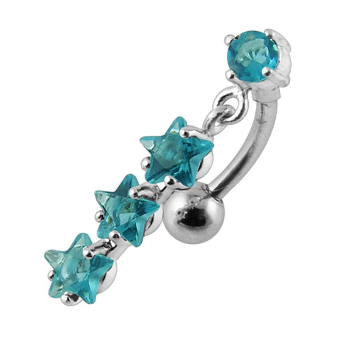 Moving Fancy Jeweled SS Navel Ring - Monster Piercing