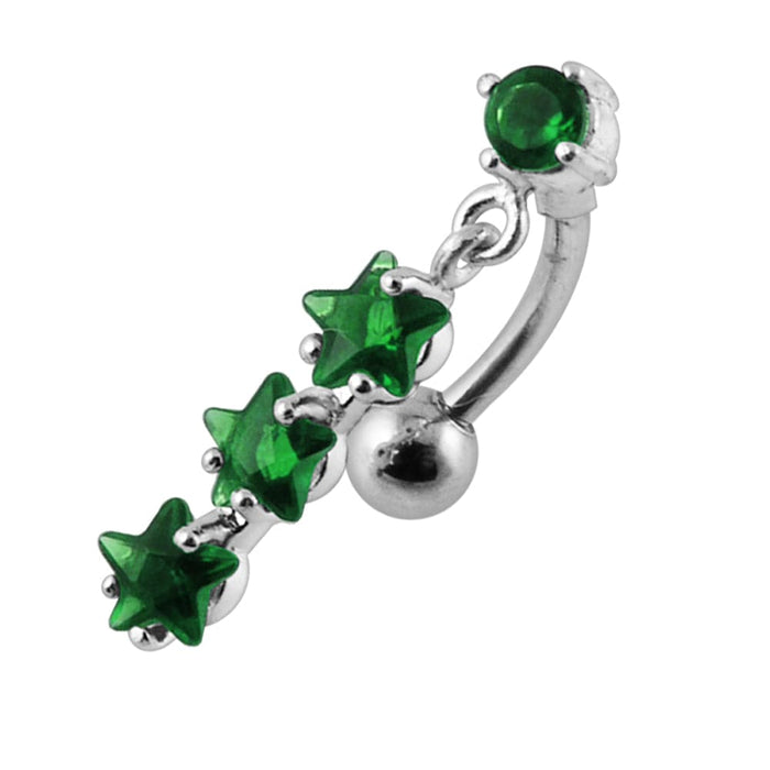 Moving Fancy Jeweled SS Navel Ring - Monster Piercing