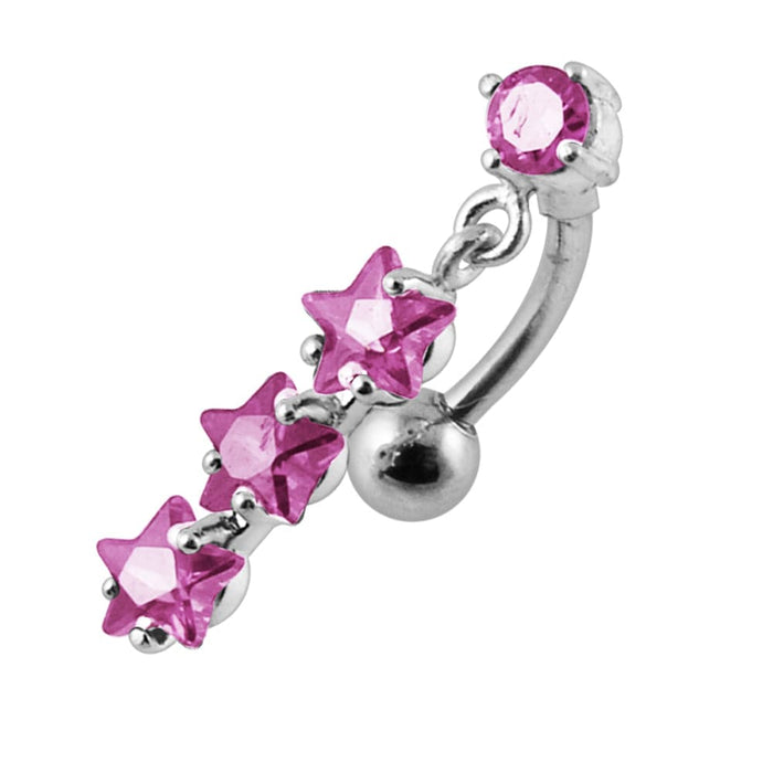 Moving Fancy Jeweled SS Navel Ring - Monster Piercing