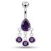 Dangling Jeweled Triple Circles Navel Ring - Monster Piercing