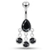 Dangling Jeweled Triple Circles Navel Ring - Monster Piercing