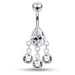 Dangling Jeweled Triple Circles Navel Ring - Monster Piercing