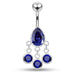 Dangling Jeweled Triple Circles Navel Ring - Monster Piercing