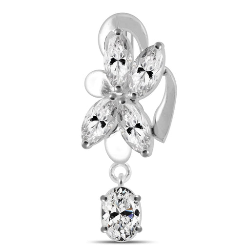 Hanging Jeweled Flower Belly Button Ring - Monster Piercing