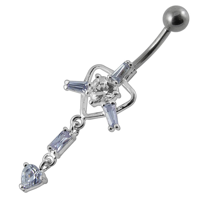 Moving Trendy Jeweled Belly Ring - Monster Piercing