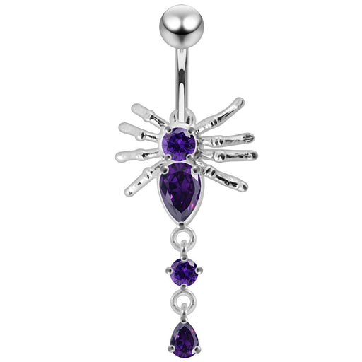 Jeweled Spider Navel Ring - Monster Piercing