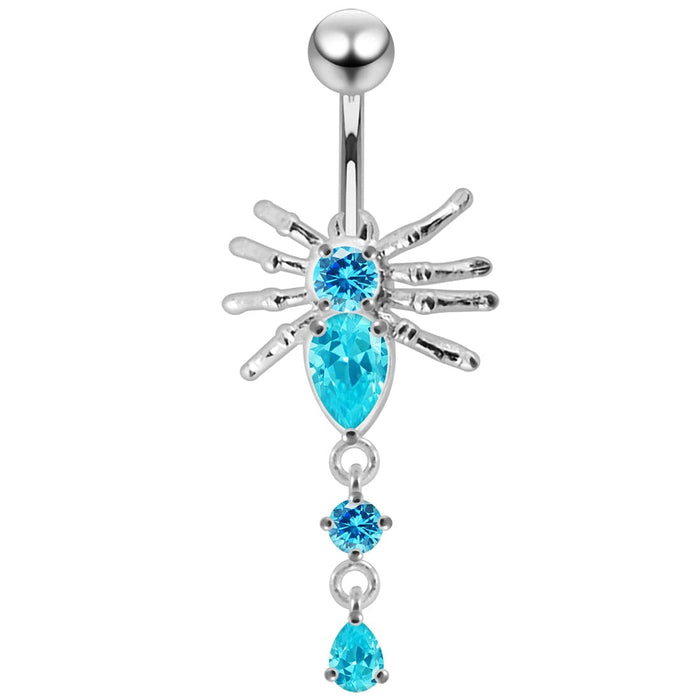 Jeweled Spider Navel Ring - Monster Piercing