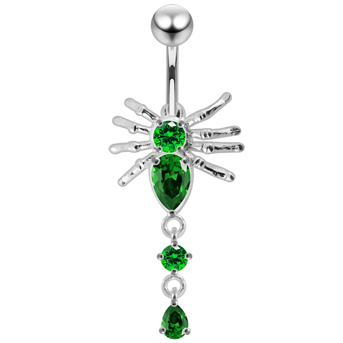 Jeweled Spider Navel Ring - Monster Piercing