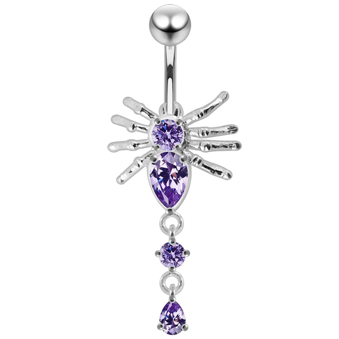 Jeweled Spider Navel Ring - Monster Piercing