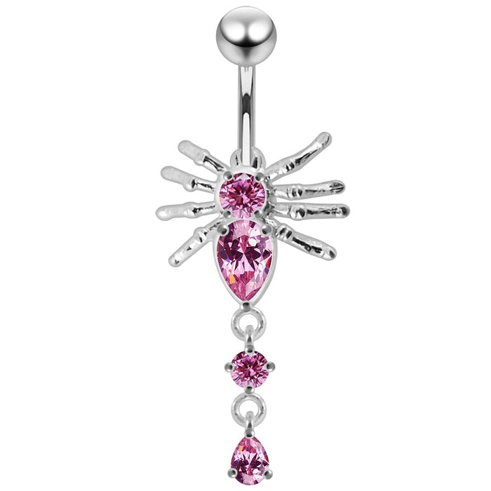 Jeweled Spider Navel Ring - Monster Piercing