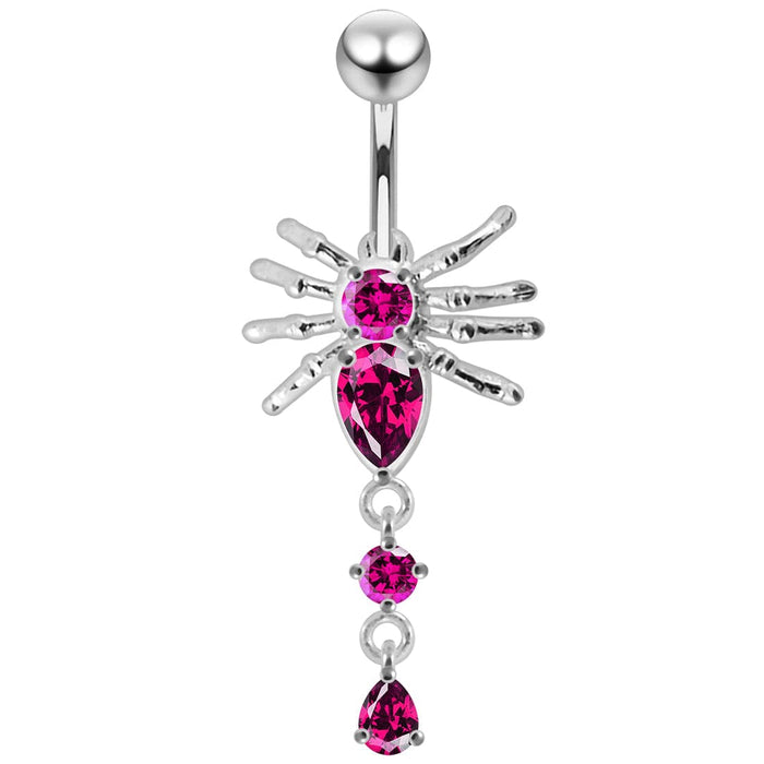 Jeweled Spider Navel Ring - Monster Piercing