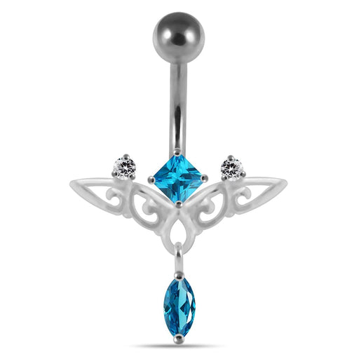 Moving Trendy Jeweled Navel Ring - Monster Piercing