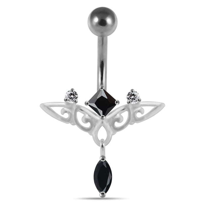 Moving Trendy Jeweled Navel Ring - Monster Piercing