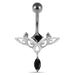 Moving Trendy Jeweled Navel Ring - Monster Piercing