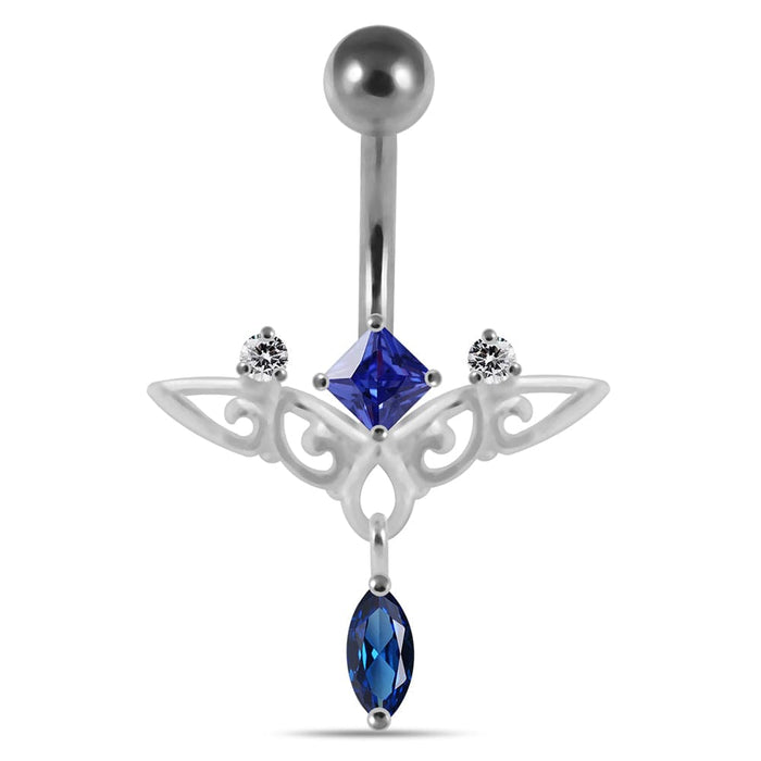 Moving Trendy Jeweled Navel Ring - Monster Piercing