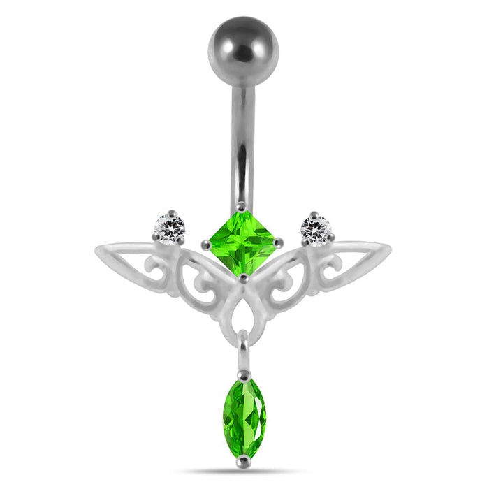 Moving Trendy Jeweled Navel Ring - Monster Piercing