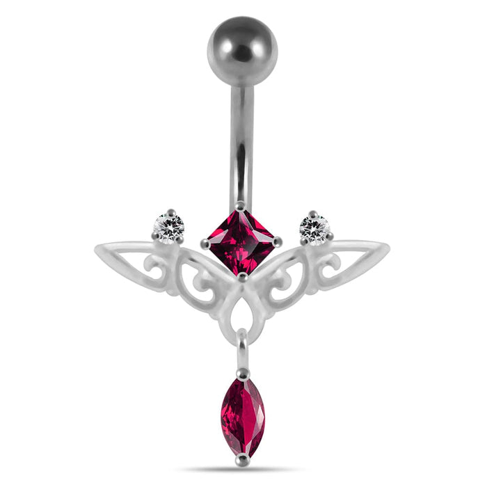 Moving Trendy Jeweled Navel Ring - Monster Piercing