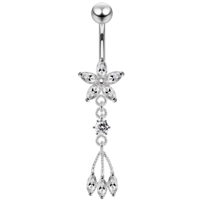 Fancy Jeweled Moving Navel Ring - Monster Piercing