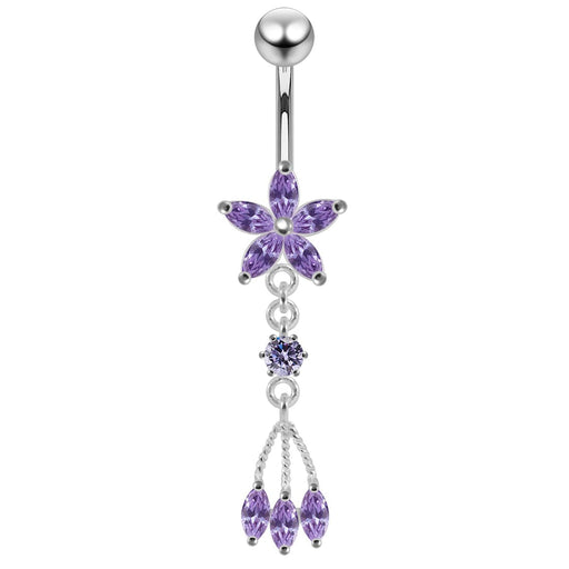 Fancy Jeweled Moving Navel Ring - Monster Piercing