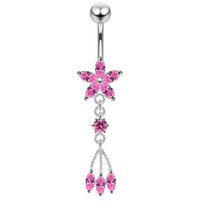 Fancy Jeweled Moving Navel Ring - Monster Piercing