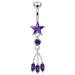 Trendy Dangling Jeweled Navel Ring - Monster Piercing