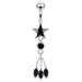 Trendy Dangling Jeweled Navel Ring - Monster Piercing