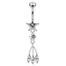 Trendy Dangling Jeweled Navel Ring - Monster Piercing