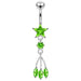 Trendy Dangling Jeweled Navel Ring - Monster Piercing