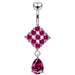 Trendy Surgical Grade Steel Curved Bar Moving Jeweled Belly Ring - Monster Piercing