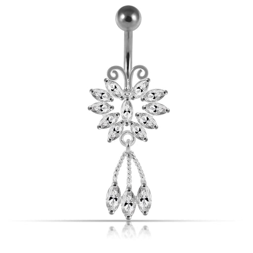 Moving Jeweled Bug Design Navel Ring - Monster Piercing