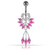 Moving Jeweled Bug Design Navel Ring - Monster Piercing