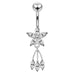 Moving Jeweled Flower Shaped Navel Body Jewelry - Monster Piercing