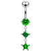 Fancy Silver Dangling Jeweled SS Navel Ring Body Jewelry - Monster Piercing