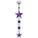 Moving Jeweled Star Designed Navel Body Jewelry - Monster Piercing