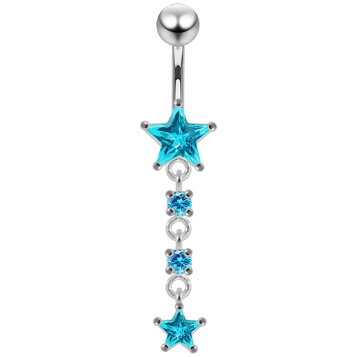 Moving Jeweled Star Designed Navel Body Jewelry - Monster Piercing