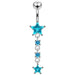 Moving Jeweled Star Designed Navel Body Jewelry - Monster Piercing